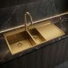 Pure.Sink Exclusivo Gold 1.5 sink with draining board 100x52 cm Tapwing left PEX3418100LT-60